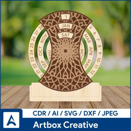laser cut round calender