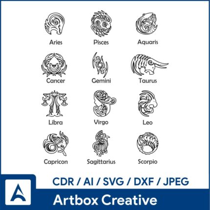 zodiac logo designs with names