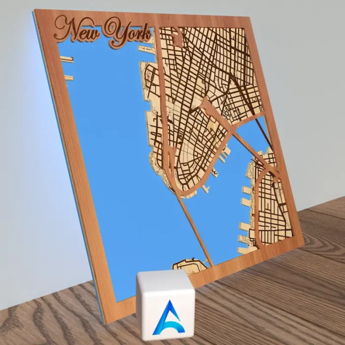 Laser-cut New York Map