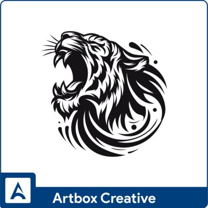 tiger roaring face design