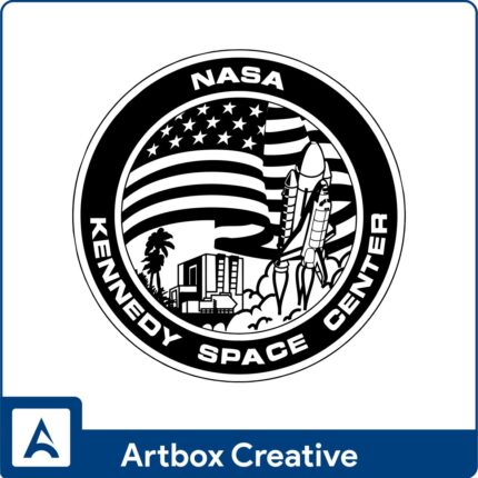 NASA Kennedy Space Center iconic space logo with historical background