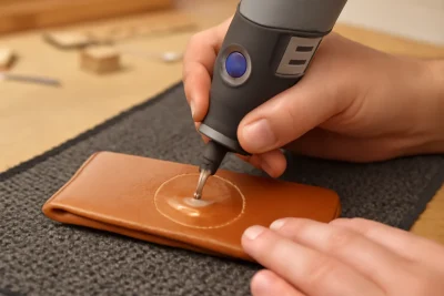 Precision leather engraving with laser cutting tools