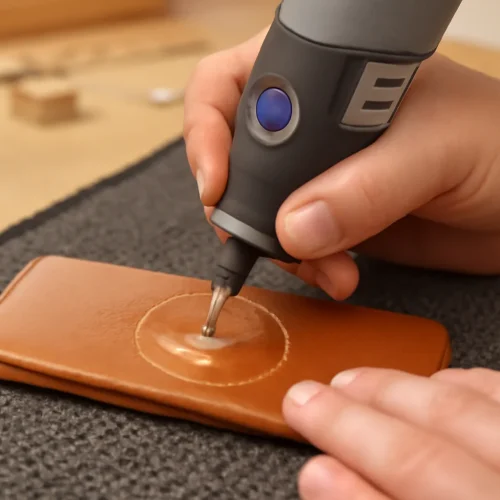 Precision leather engraving with laser cutting tools